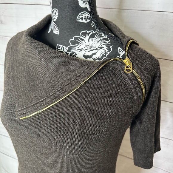 Calvin Klein Brown Zipper Neck Sweater Dress Size M - Picture 6 of 7